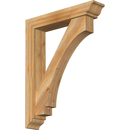 Ekena Millwork Imperial Traditional Rough Sawn Bracket w/ Offset Brace, Western Red Cedar, 6"W x 30"D x 38"H BKT0604X30X38IMP01RWR